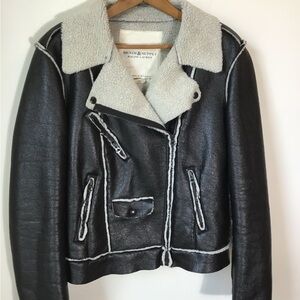 Ralph Lauren Denim & Supply Company Biker Moto Faux Leather Lined Jacket